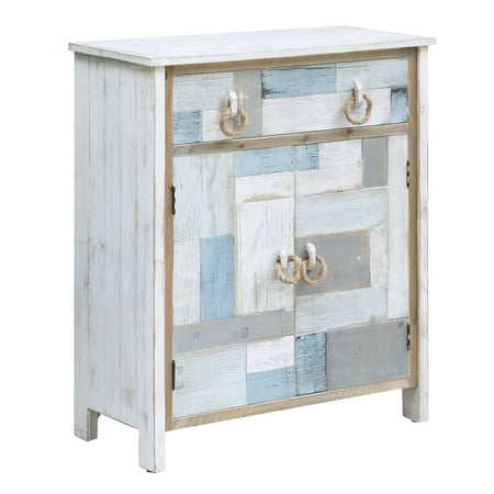 South Shore Multi Color Nautical Patchwork 1 Drawer  2 Door Cabinet