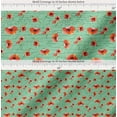 thumbnail image 2 of Soimoi Green Cotton Poplin Fabric Text & Poppy Floral Print Sewing Fabric Yard 56 Inch Wide, 2 of 7