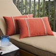 thumbnail image 2 of Sunbrella  Melon Coral Orange with Cast Silver Indoor/Outdoor Lumbar Pillows Set of 2 12 in L x 18 in W, 2 of 5