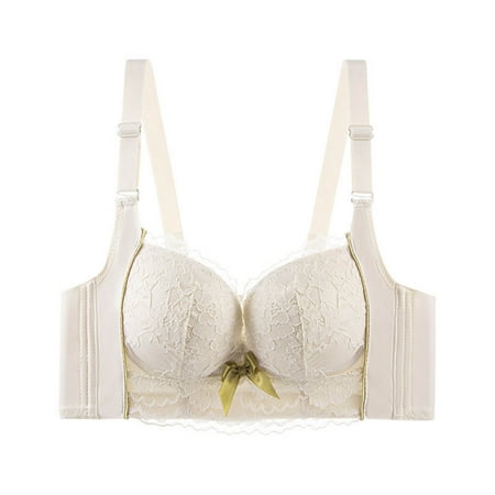 Lace Bras for Women No Underwire Seamless Full Coverage Push Up Comfortable Workout Yoga Tshirt Everyday Bra White 1 34 B