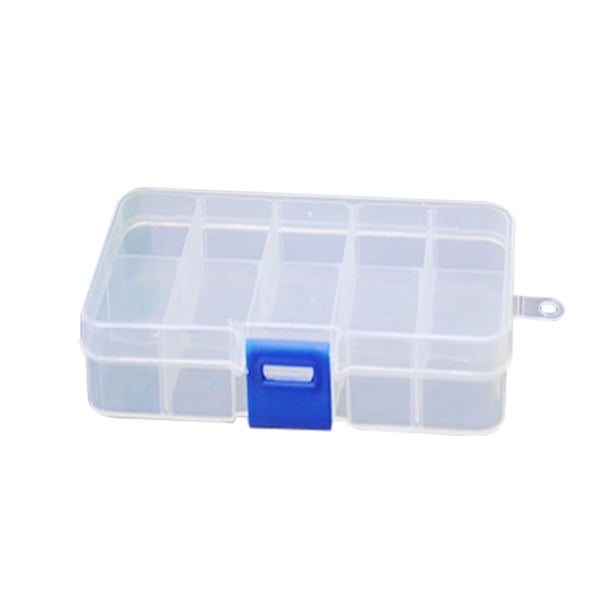 Minnieouse Caja de joyería Caja transparente con tapa Cajas de almacenamiento de contenedores de plástico azul Ropa, zapatos y accesorios Miscelánea Azul transparente 10 Zellen Minnieouse BB1214-02