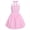 Pink, variant on IBTOM CASTLE Kids Girls Halter Bubble Ruffle Dress Summer Sleeveless A-line Solid Color Midi Dress Elegant Formal Prom Gown 10-11 Years Black