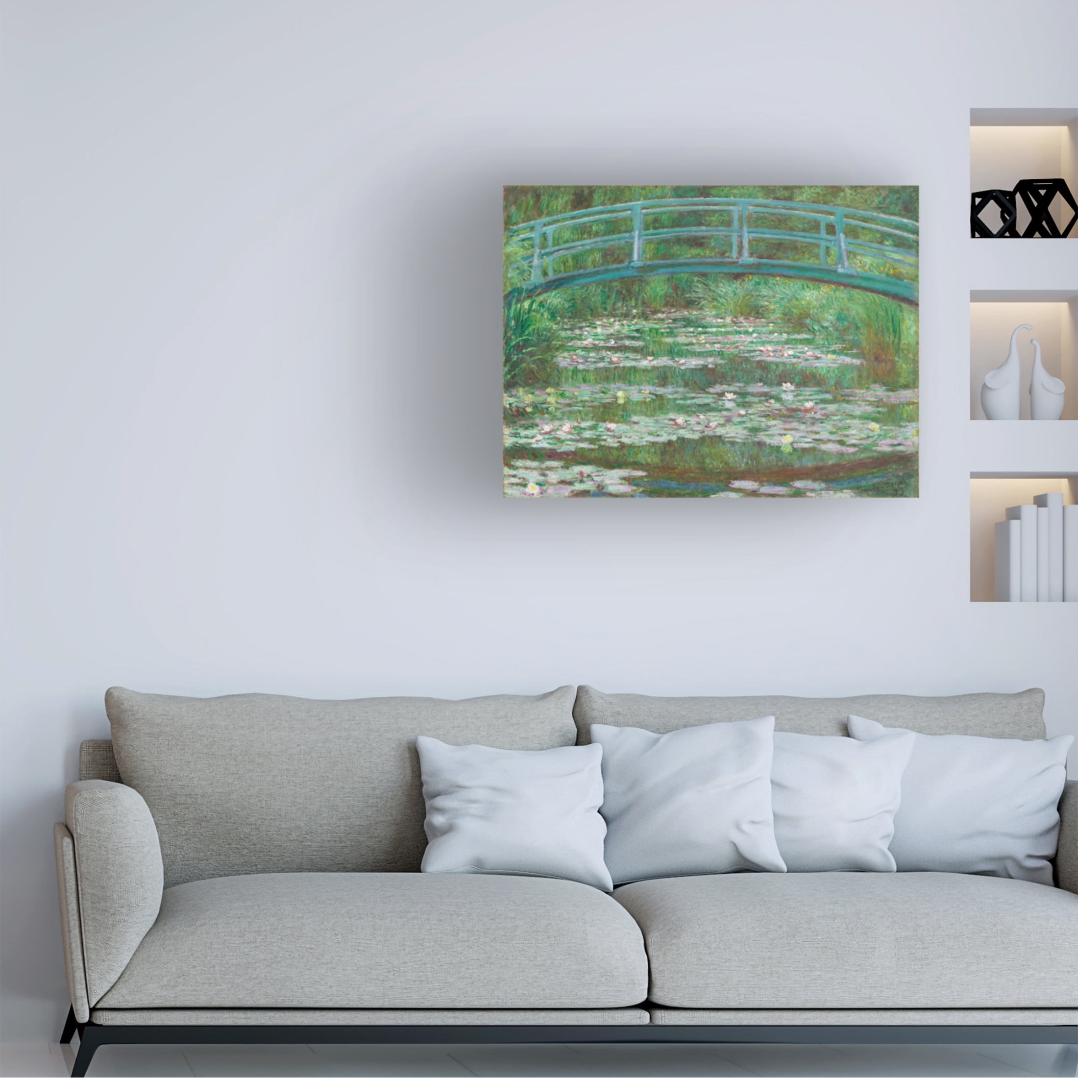 Trademark Fine Art Pictufy Japanese Footbridge 1899 Canvas Wall Art