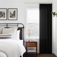 thumbnail image 1 of Black Linen Curtains Pinch Pleated 90 Inches Long for Living Room Bedroom Pleat with Hooks Rings Back Tab Semi Sheer Curtains 90 Inch Length Light Filtering Farmhouse Rustic Drape 1 Panel 50x90, 1 of 9