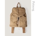 thumbnail image 2 of Mochila unicolor de lona de estilo Preppy, bolso de hombro universitario con solapa de gran capacidad, bolsa trasera elegante coreana, mochilas de viaje casuales, Unisex Fivean unisex, 2 of 2