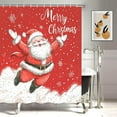 thumbnail image 2 of White Winter Cute Snowman Shower Curtain Set with Rugs,Snowman Couples in Forest Bathroom Set with Shower Curtains with Hooks, Waterproof Fabric Christmas Bathroom Decorations Shower Curtain Set, 2 of 6