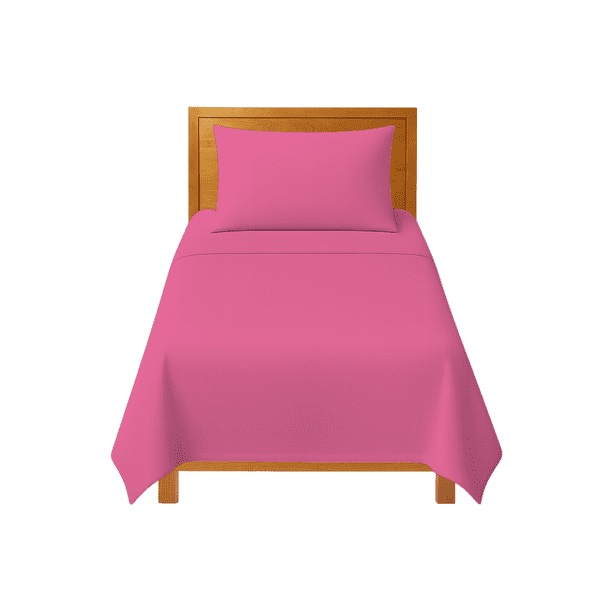 Sábanas Individuales Lisas We2 Dream 100% Algodón Color Fucsia Hibisco 3 Piezas