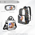 thumbnail image 4 of ZUXONGSY American Flag Baseball Print 3 Pcs Clear Backpack Set for School, Heavy Duty Transparent Bookbag with Lunch Bag & Pencil Case, See Through for Teen Kids Boys, 4 of 5