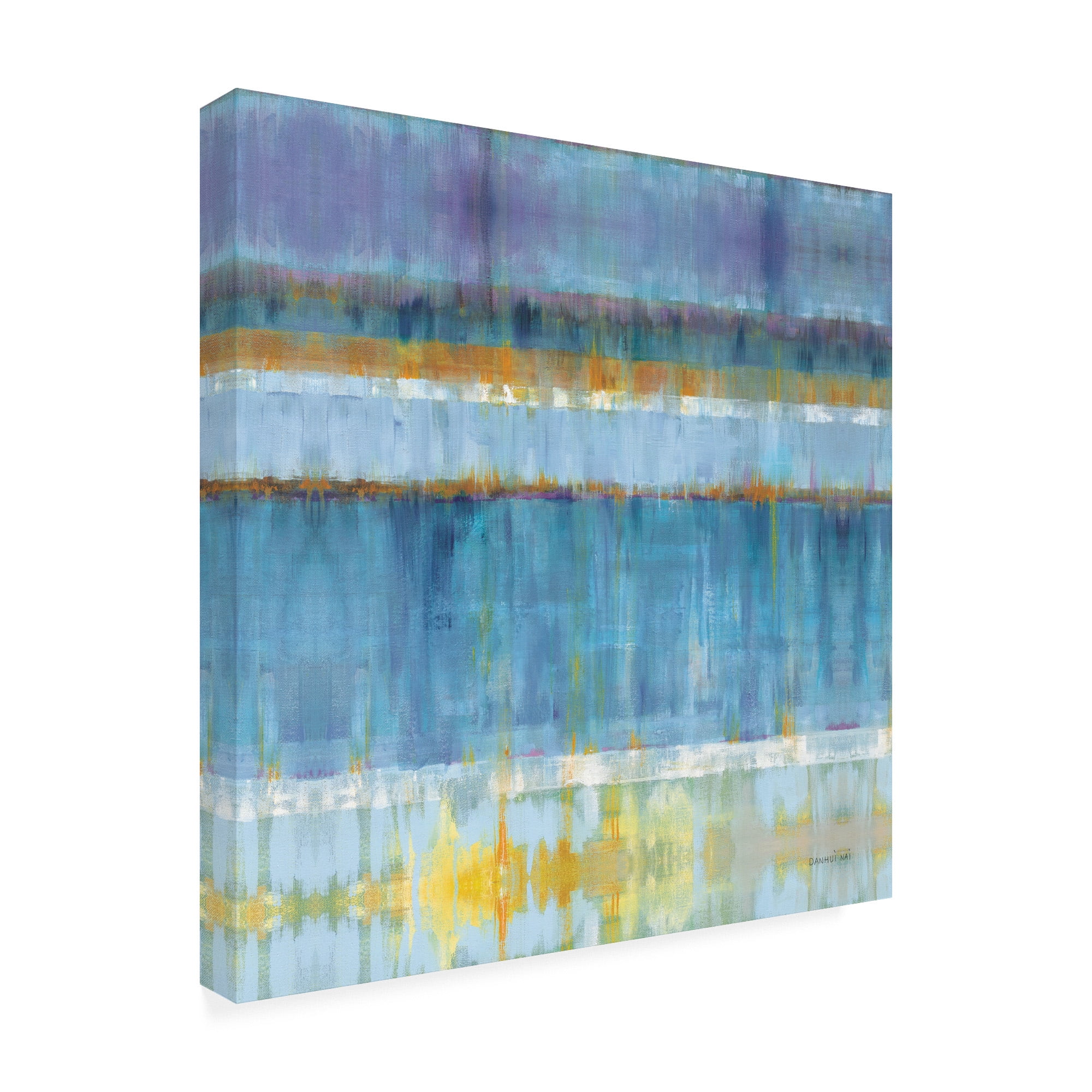 Trademark Fine Art 'Abstract Stripes Blue' Canvas Art by Danhui Nai