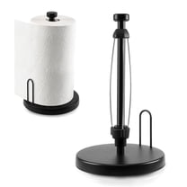Paper Towel Holder Countertop, Stand with Ratchet System for Kitchen Bathroom Black