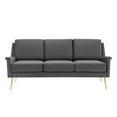 thumbnail image 6 of Modway Chesapeake Modern Performance Velvet Sofa in Gold and Gray, 6 of 8