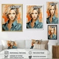 thumbnail image 4 of Designart "Peach Pfeiffer In Pop Art Portrait" Woman Pop Art Wall Art Prints, 4 of 7