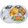 thumbnail image 2 of RRFDWQ-Stainless Steel Divided Plates 2 Pack 9.5 Inch Portion Control Plate 3 Sections Mess Trays for Adults Bariatric Weight Loss & Diabetic Diet, Reusable Camping Food Tray Unbreakable Lunch Plates, 2 of 3