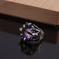 thumbnail image 4 of Gothic Punk Devil Evil Eye Rings, Open Adjustable Crystal Dragon Eagle Claw Locomotive Biker Ring for Men Party Gifts, 4 of 5