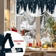 thumbnail image 5 of Christmas Snowflake Tie Up Valances Curtain, Winter White Pine Tree Minimalist Adjustable Rod Pocket Short Window Treatment Tie Up Curtains Valances for Kitchen Living Room Bathroom 42x18 Inches, 5 of 9