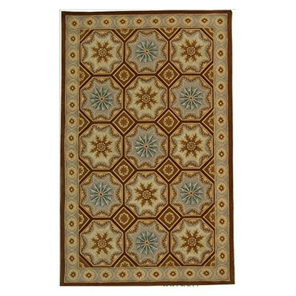 Ivory & Brown Medallion Rug (2 ft. x 3 ft.)