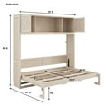 thumbnail image 2 of Rustic Murphy Bed Frame with Storage Cabinets,for Home Office Bedroom Beige, 2 of 4