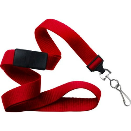 Royal Microweave Lanyard - Red Microweave Break-Away Lanyard with NPS Swivel Hook - 100pk