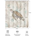 thumbnail image 4 of Sea Turtle Shower Curtain 72Wx72H Inch Nautical Coastal Starfish Seashell Coral Vintage Retro Ocean Undersea Sealife Beach with 12 Plastic Hooks Fabric Waterproof Toilet Accessories Decor, 4 of 5
