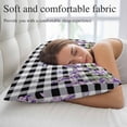 thumbnail image 5 of Lavender Floral Pillow Covers, Linen Long Throw Pillow Case, Purple Flowers Butterfly Black Gray Plaid Holiday Pillow Protector Decorative Cushion Cover for Living Room/Bedroom 16" x 24", 5 of 8