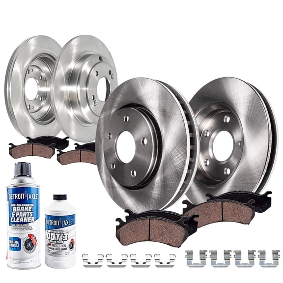 Detroit Axle - Brake Kit for Hyundai 2010-2016 Genesis Coupe , 12.60" inch Front and 12.36" inch Rear Disc Brake Rotors Ceramic Brakes Pads with Hardware 2011 2012 2013 2014 2015 Replacement
