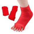 thumbnail image 4 of 1 par de calcetines con punta abierta transpirables para mujer, calcetín sin dedos, suministros para la salud de los pies, 4 of 6