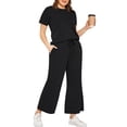 thumbnail image 4 of UVN Outfit Sets for Women Summer Short Sleeve Tops And Pants Sweatsuits Casual 2 Piece Tracksuit Lounge Set, 4 of 8