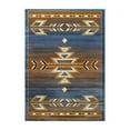 thumbnail image 2 of Emma + Oliver 5x7 Olefin Accent Rug with Southwestern Geometric Arrow Design in Blue, Black, Beige & Ivory and Natural Jute Backing, 2 of 7