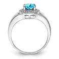 thumbnail image 2 of Sterling Silver Rhodium-plated Diamond & Blue Topaz Ring, 2 of 6