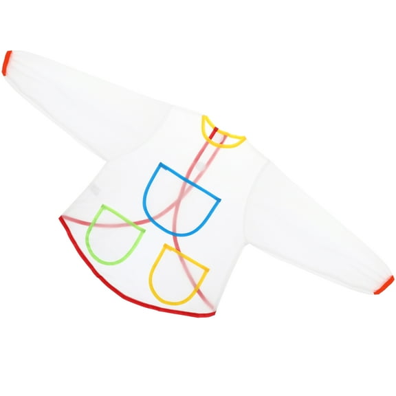 FUTUREORYY 2Pcs Painting Apron Waterproof Childrens Clothing Protector Long-Sleeved PVC 18.5X15.4X0.2In