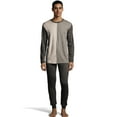 thumbnail image 1 of Hanes Jersey Knit Jogger & Split Front Top Black Sand Fleck Heather XL Men's, 1 of 5
