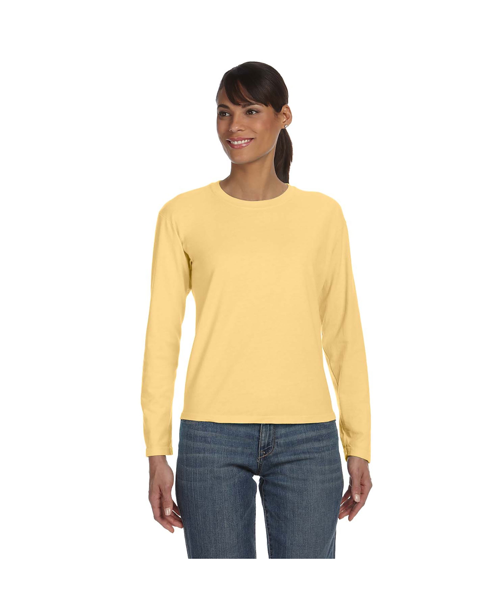 long sleeve yellow shirt womens