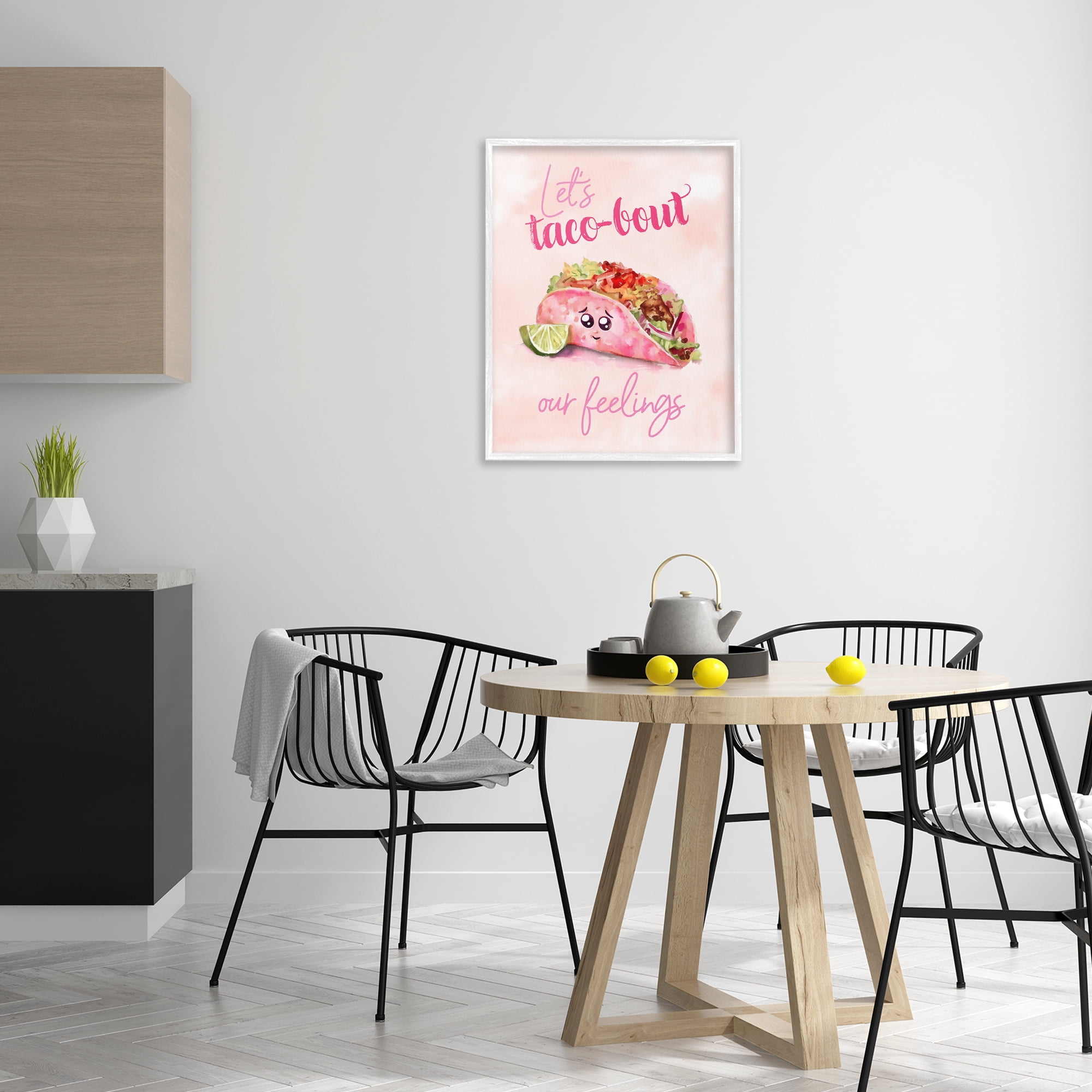 Stupell Industries Taco-Bout Our Feelings Novelty Painting White Framed Art Print Wall Art, 24 x 30