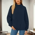 thumbnail image 7 of Womens Oversized Mock Neck Sweatshirts,Long Sleeve Pullover Plus Size Thick Tops,2025 Casual Fall Winter Outfits With Pockets Navy L, 7 of 7