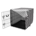 thumbnail image 3 of Chevron Dog Crate Cover, Zig Zags in Black and White Sharp Arrow Inspired Classic Retro Tile Monochrome, Easy to Use Pet Kennel Cover for Medium Large Dogs, 35" x 23" x 27", Black White, by Ambesonne, 3 of 6