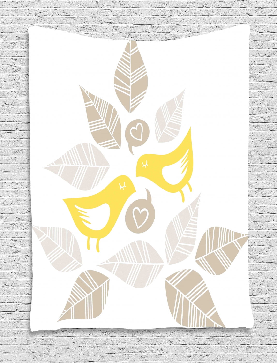 Bird Tapestry, Abstract Modern Art Deco Design Inspired Birds and