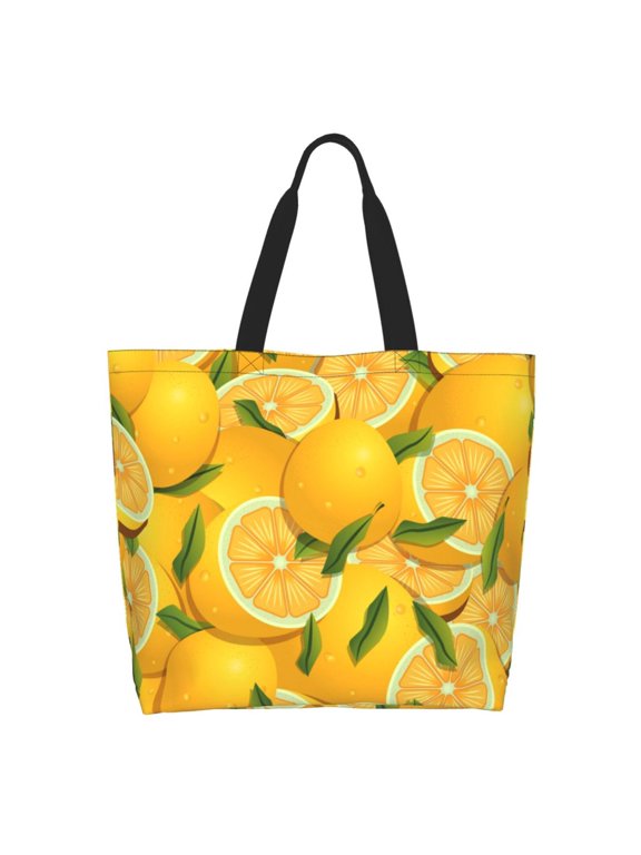 Yellow Limes for Tote Bag for Women, Tote Shoulder Bag with a littlw pocket and Handbag for Travel, Work