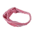 thumbnail image 5 of Unique Bargains 1 Pc Fashion Pinstripe Pattern Cross Elastic Hairband for Women White Pink, 5 of 6