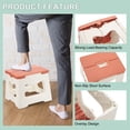 thumbnail image 3 of Uxcell 8" Folding Step Stool for Adults 165 lbs Capacity Non-Slip Step Stool with Handle, Red Small Stepping Stool, 3 of 7
