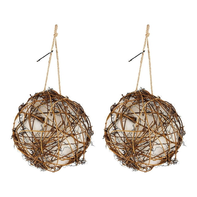 MasteelfCA 2pcs Bird Nest Material Ball Outdoor Hummingbird Nesting House for Wild Birds