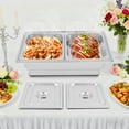 thumbnail image 2 of Rectangular Electric Chafing Dish, Buffet Food Warmer, Stainless Steel Chafing Dishes with Adjustable Temperature Control, for Wedding, Party (2 Compartments, 9.5QT), 2 of 20