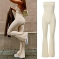 thumbnail image 2 of SELONE One Piece Jumpsuits for Women Casual Halter Long Pant Sleeveless Ladies Travel Comfortable 2023 Vacation Fancy Jumpsuits for Women Womens Jumpers and Rompers Casual Solid Color Lace Beige M, 2 of 9