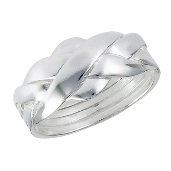Puzzle Criss Cross Knot Ring 925 Sterling Silver High Polish Band Jewelry Female Male Unisex Size 11