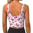 thumbnail image 3 of Xecao Girl Butterfly for Sports Bra with Removable Pads, Crop Tank Top Design, Women's Longline Sports Bra - Non-Wired - XX-Large, 3 of 9
