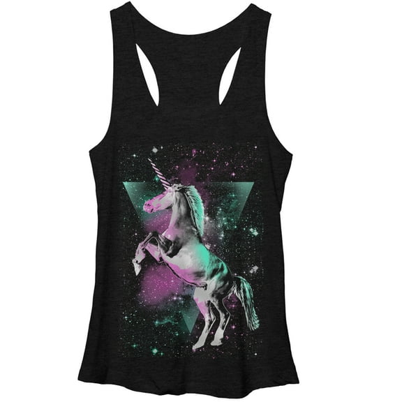 Women's Lost Gods Epic Unicorn  Racerback Tank Top Black Heather Large