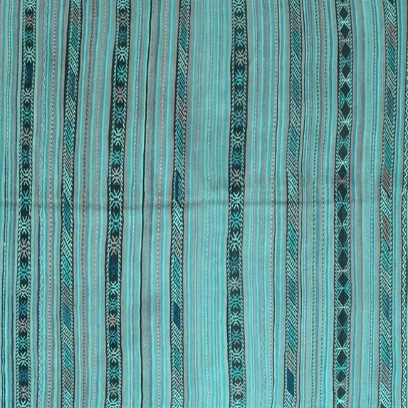 Ahgly Company Indoor Square Southwestern Light Blue Country Area Rugs, 3' Square