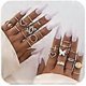 thumbnail image 1 of Gold Stackable Rings for Women Trendy Stocking Stuffers Cute Rings Stuff Boho Moon Star Butterfly Knuckle Ring Set Gold Jewelry Christmas Gifts 2024, 1 of 5