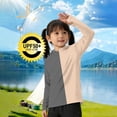 thumbnail image 5 of Xdegoge Big Boys Sun Protection Hooded Shirt Color Block Splicing Design Long Sleeve Summer Cooling Top With Thumb Holes Quick Dry Breathable Sport Activewear, 5 of 6