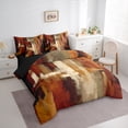 thumbnail image 3 of Manfei Retro Oil Painting Bedding Comforter Set 7 Pieces, Abstract Watercolor Art Queen Bedding Sets, Brown Beige Ombre Queen Sheet Sets, Lightweight Room Decor, 3 of 8