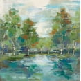 thumbnail image 2 of Vassileva, Silvia 12x12 Black Ornate Wood Framed with Double Matting Museum Art Print Titled - Forest at Dawn Turquoise, 2 of 4